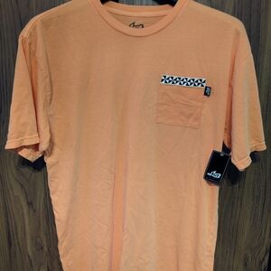Lost Men's Tee in Vibrant Orange with Pocket